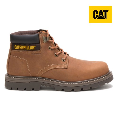 CAT Outbase Waterproof Steel Toe Men's Work Boots Brown (AU A-253) Australia